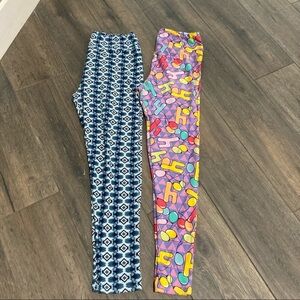 2 pairs LulaRoe tall and curvy leggings